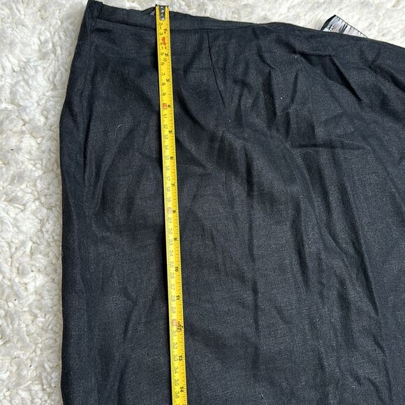 Requirements Linen Blend Black Midi Skirt Embroidered Details Beaded Design O3 - Picture 6 of 10
